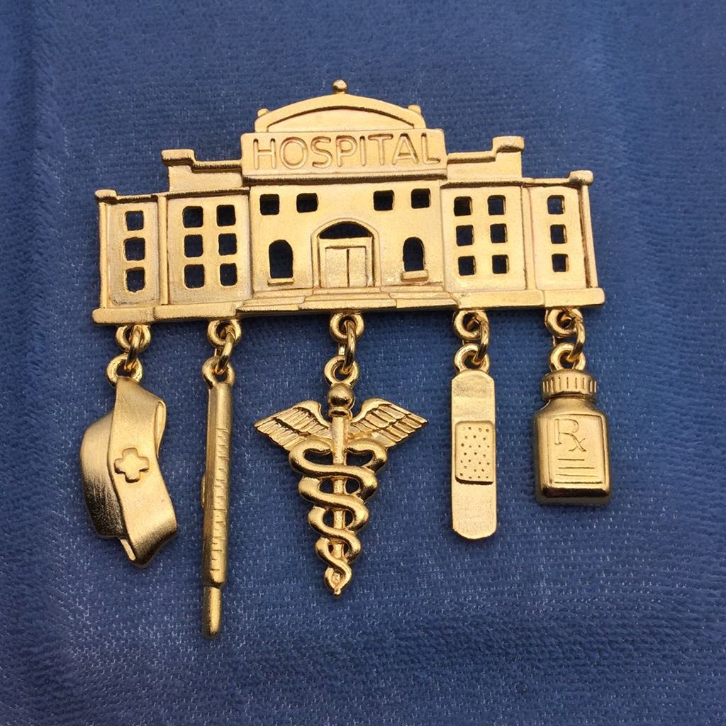 Vintage Jj Hospital Charm Brooch